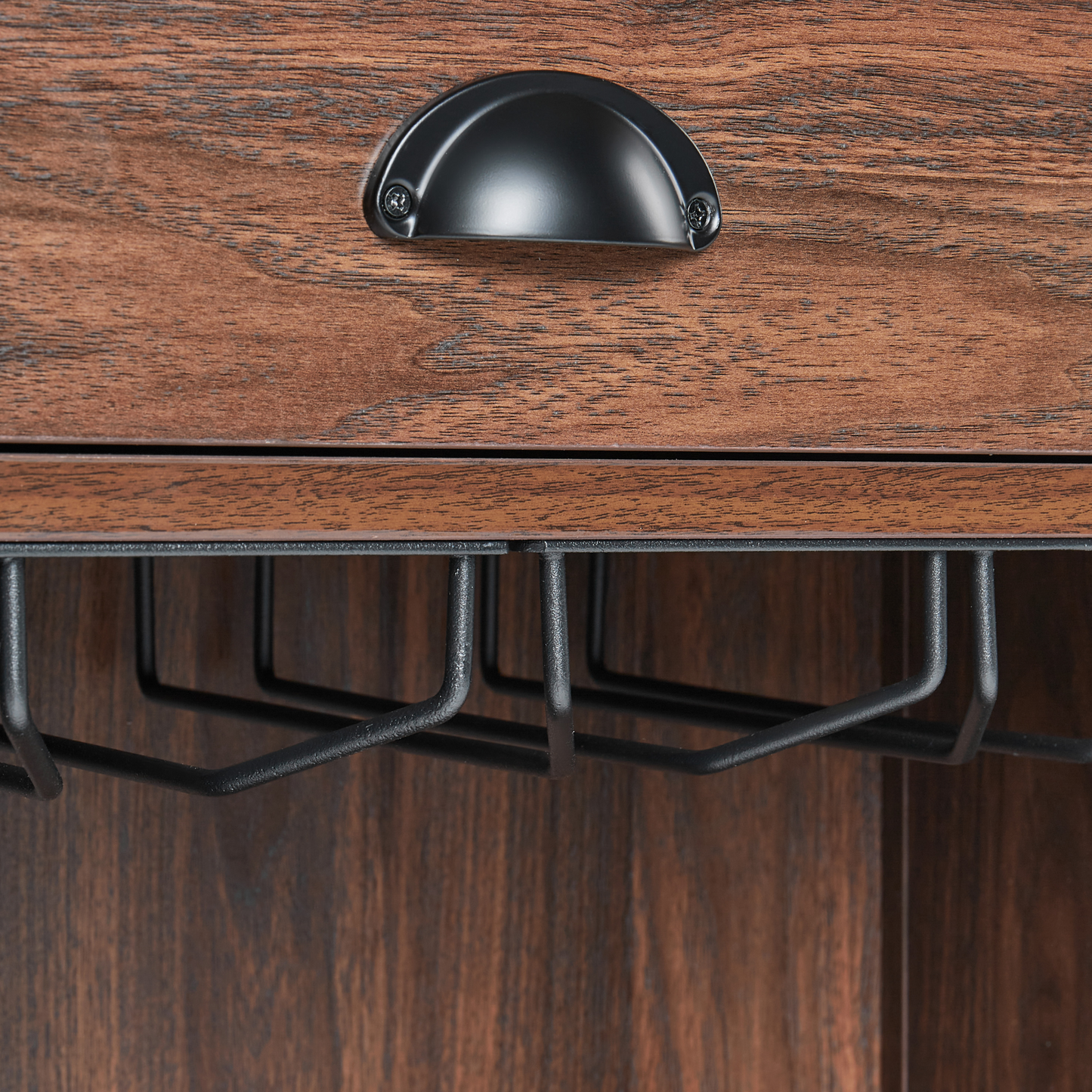Sideboard Dark Brown Particle Board 1 Drawer 2 Shelves