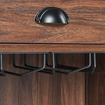 Sideboard Dark Brown Particle Board 1 Drawer 2 Shelves