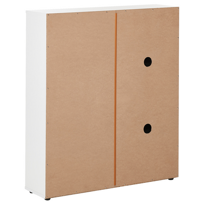 White Engineered Wood Shoe Storage Cabinet With Drawer And Three Open Shelves Hallway