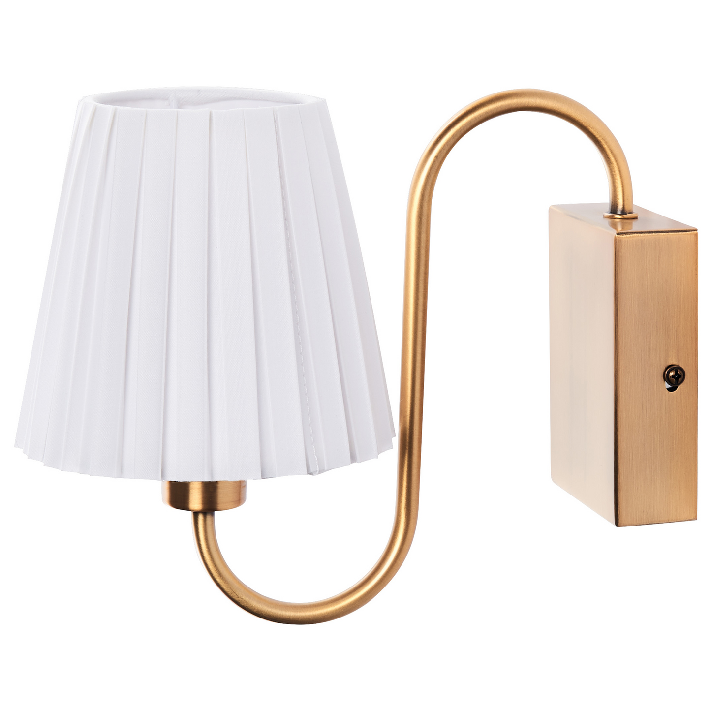 Wall Lamps Set Of 2 White Fabric Shade Gold Base