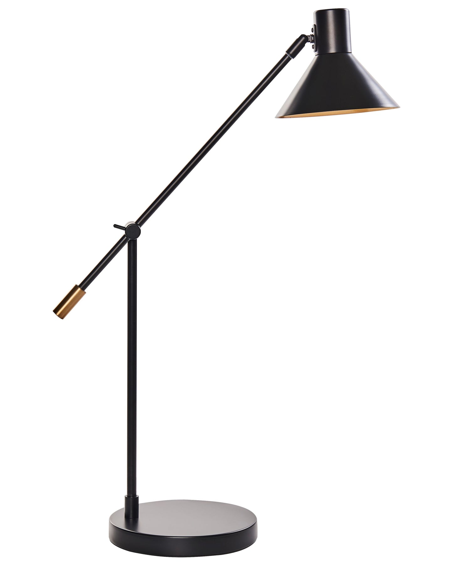 Table Lamp Black Metal Adjustable Shade and Arm