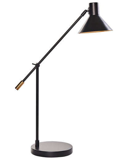 Table Lamp Black Metal Adjustable Shade and Arm
