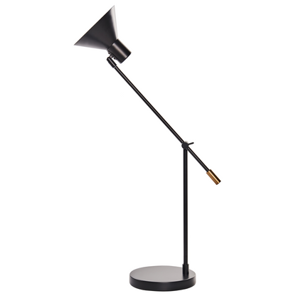 Table Lamp Black Metal Adjustable Shade and Arm