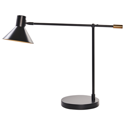 Table Lamp Black Metal Adjustable Shade and Arm