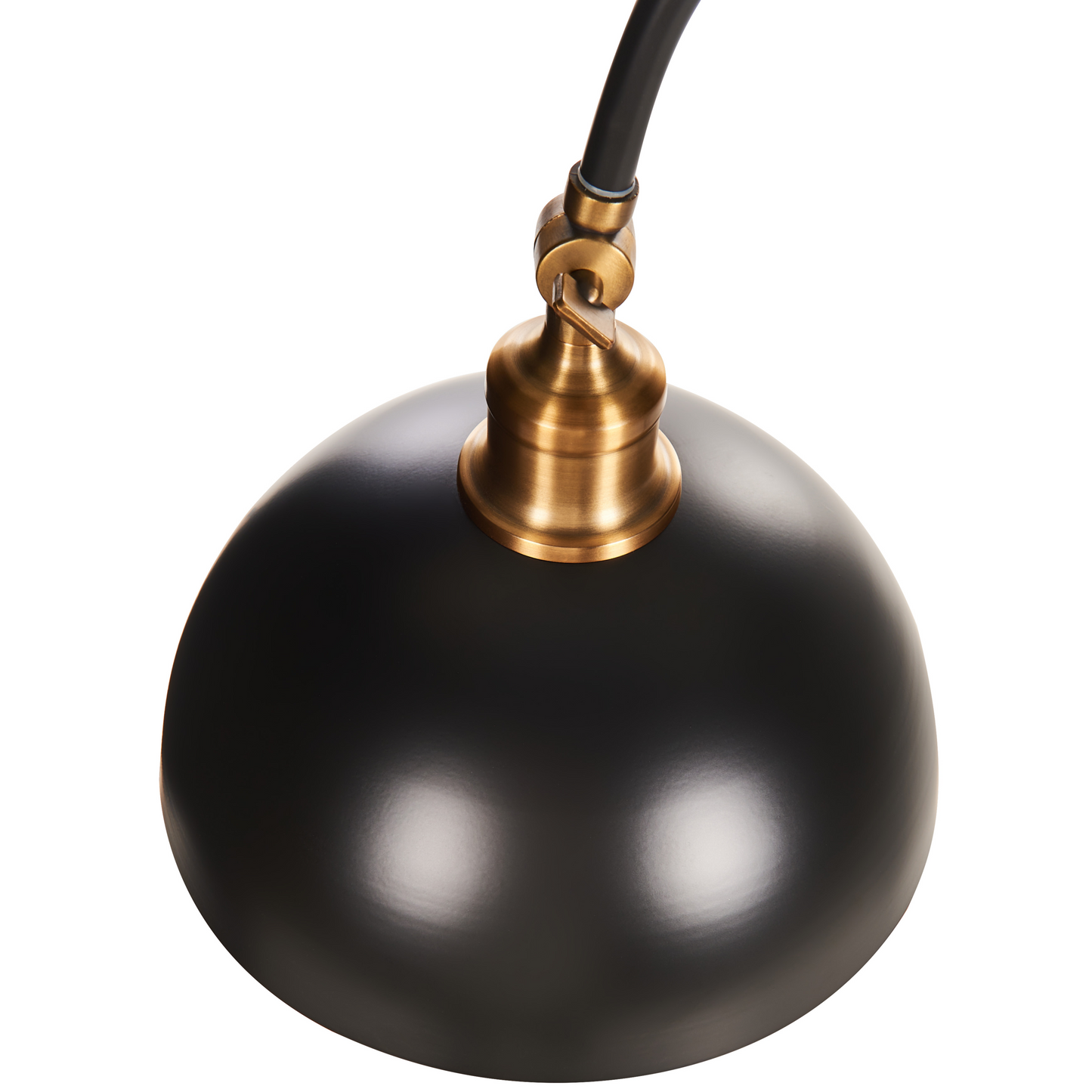 Black Metal Floor Lamp With Adjustable Shade And Arm Switch