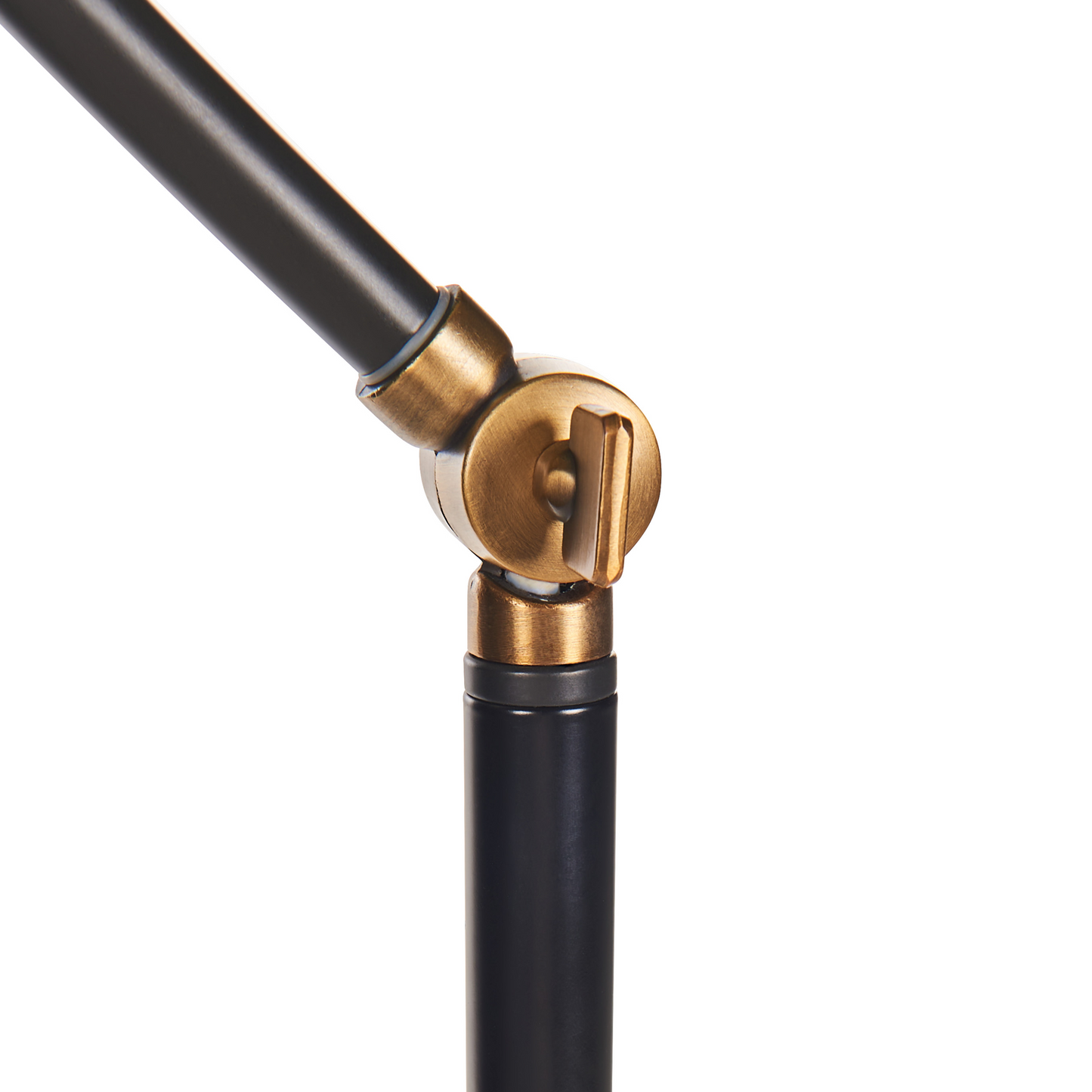 Black Metal Floor Lamp With Adjustable Shade And Arm Switch