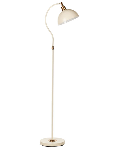 Lighting Floor Lamp Beige Metal Adjustable Shade And Arm On Off Switch Industrial Design For Living Room