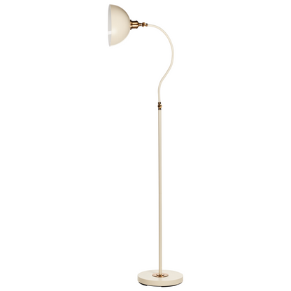 Lighting Floor Lamp Beige Metal Adjustable Shade And Arm On Off Switch Industrial Design For Living Room