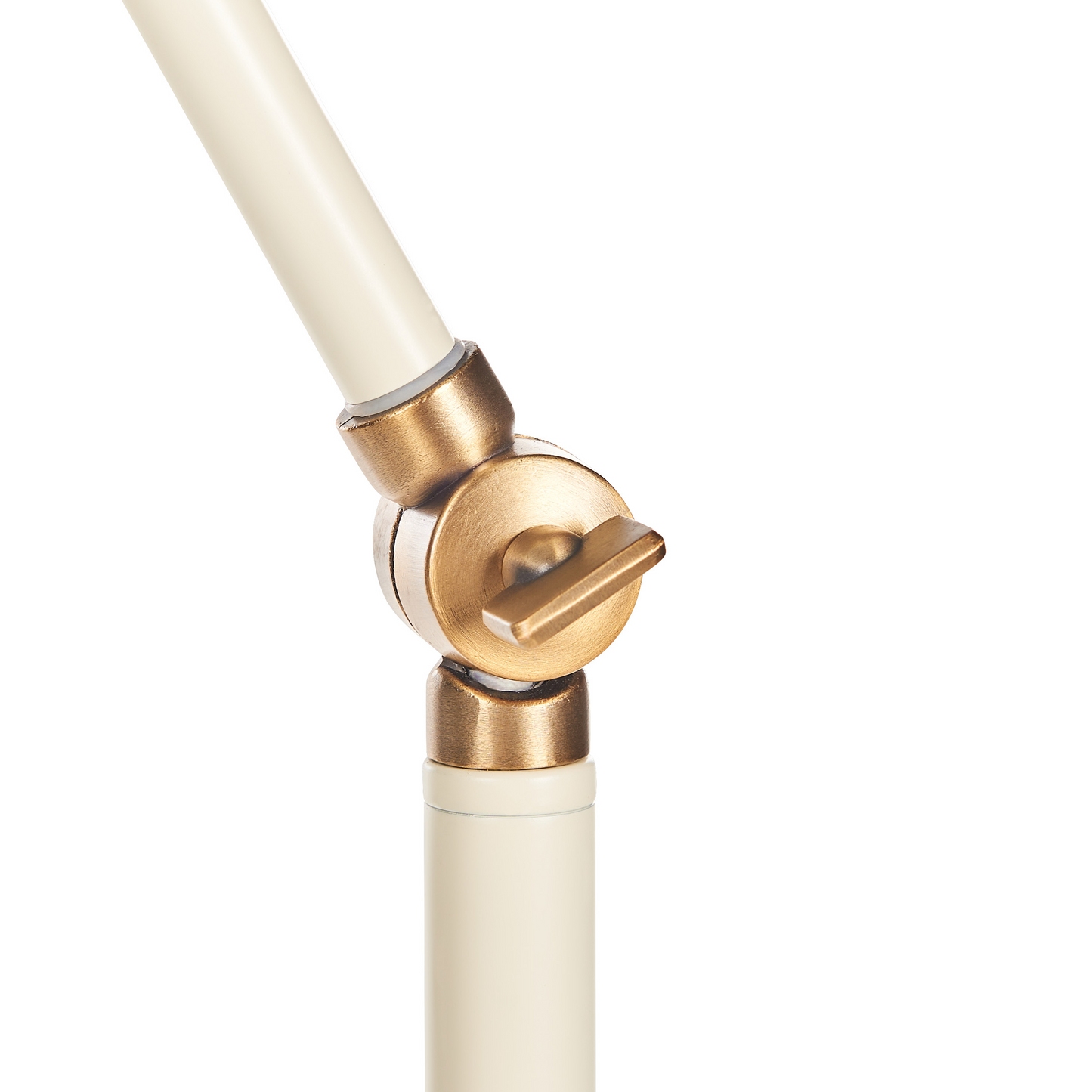 Lighting Floor Lamp Beige Metal Adjustable Shade And Arm On Off Switch Industrial Design For Living Room