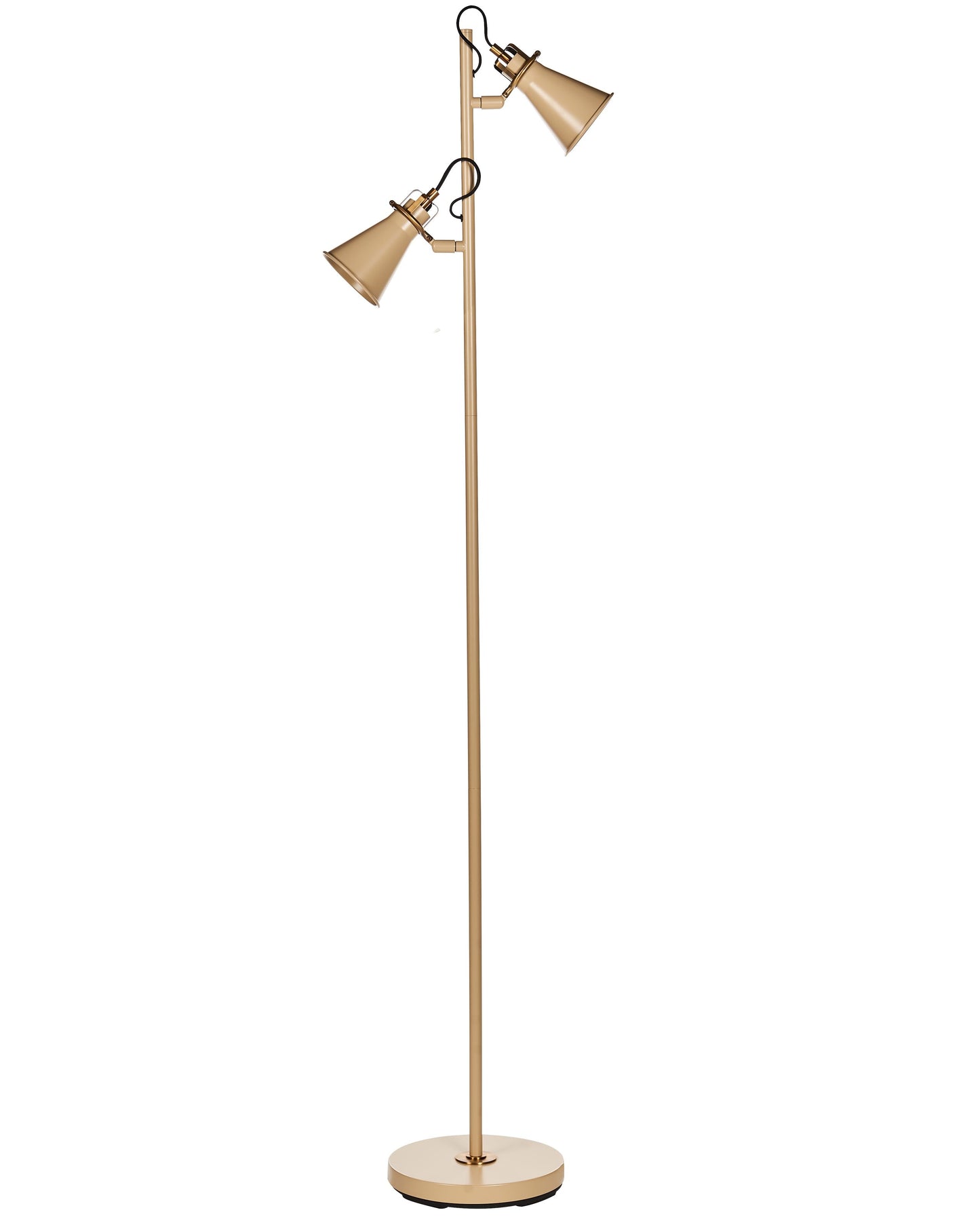 Beacon Beige Metal Floor Lamp With Adjustable Shade And On Off Switch