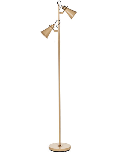 Beacon Beige Metal Floor Lamp With Adjustable Shade And On Off Switch