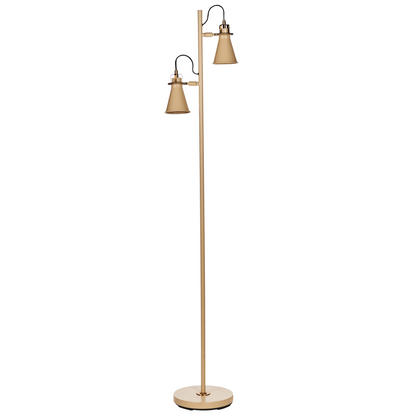 Beacon Beige Metal Floor Lamp With Adjustable Shade And On Off Switch