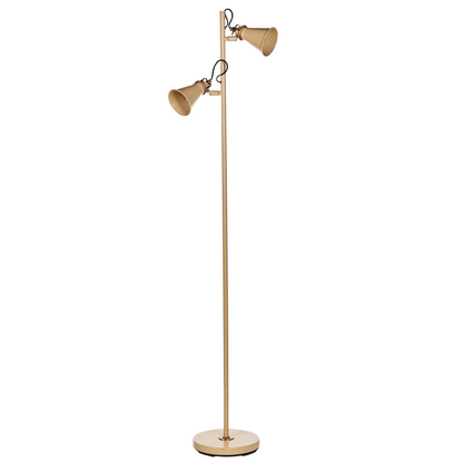 Beacon Beige Metal Floor Lamp With Adjustable Shade And On Off Switch
