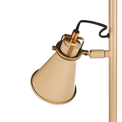 Beacon Beige Metal Floor Lamp With Adjustable Shade And On Off Switch