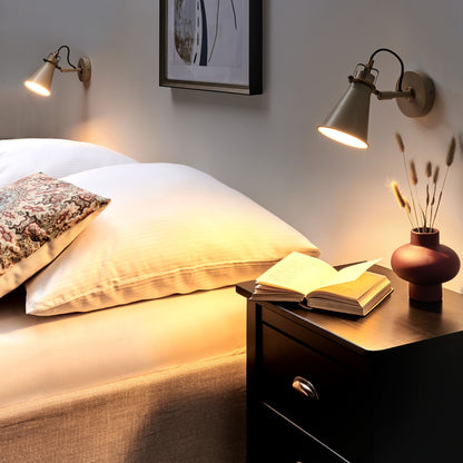 Beige Industrial Wall Lamps Set of 2 Adjustable Shades