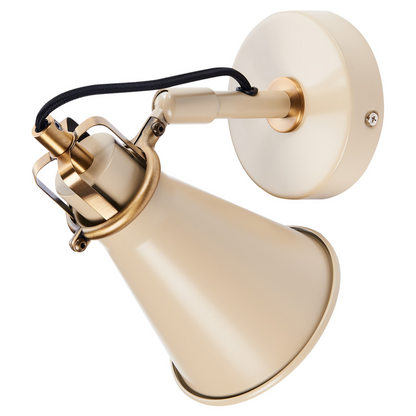 Beige Industrial Wall Lamps Set of 2 Adjustable Shades