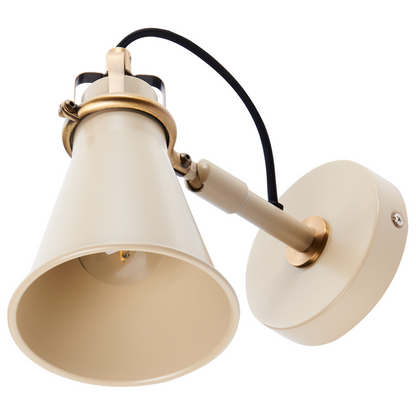 Beige Industrial Wall Lamps Set of 2 Adjustable Shades