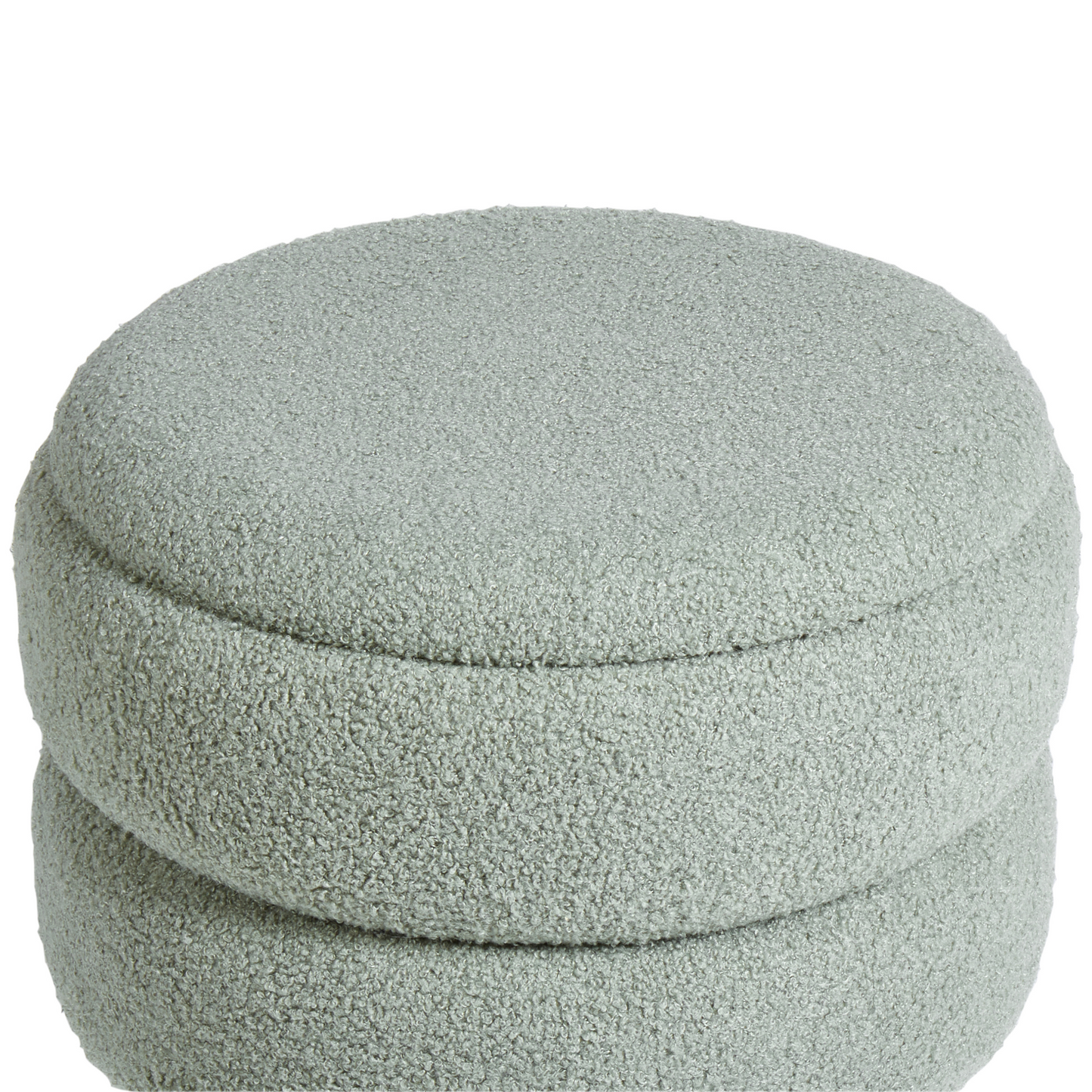 Green Upholstered Stool With Storage And Wooden Legs