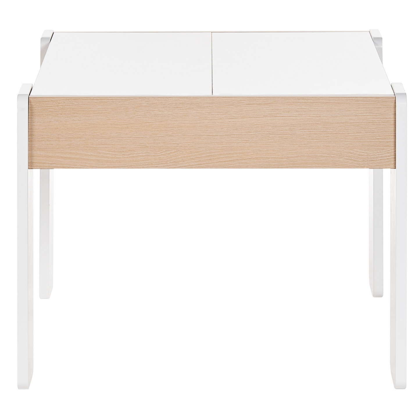 BrightNest Kids 2-Seater Table Set White Wood With Reversible Tabletop