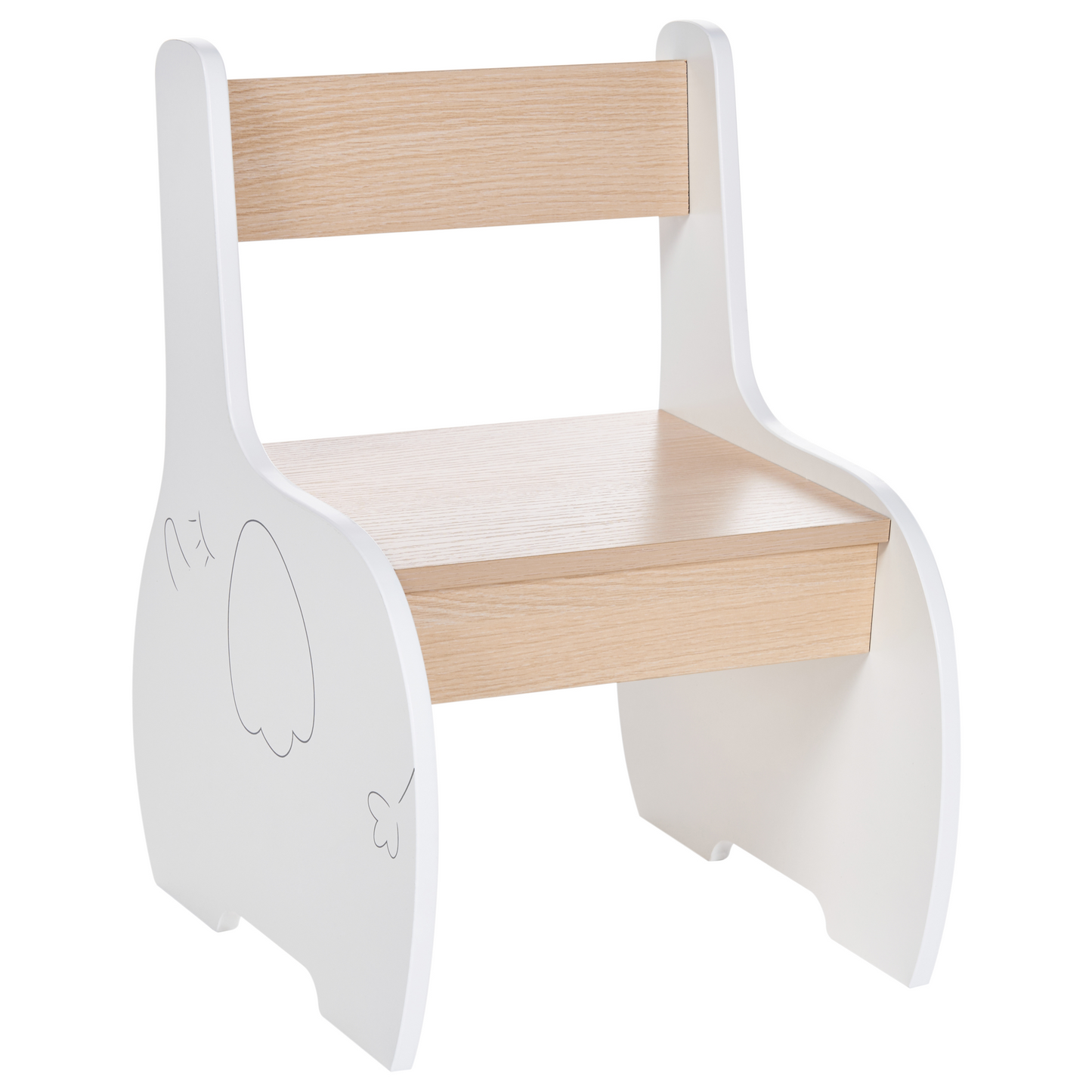 BrightNest Kids 2-Seater Table Set White Wood With Reversible Tabletop