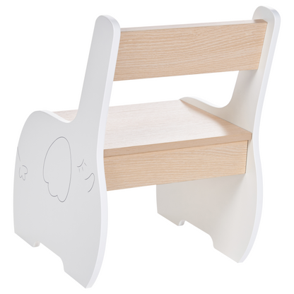 BrightNest Kids 2-Seater Table Set White Wood With Reversible Tabletop