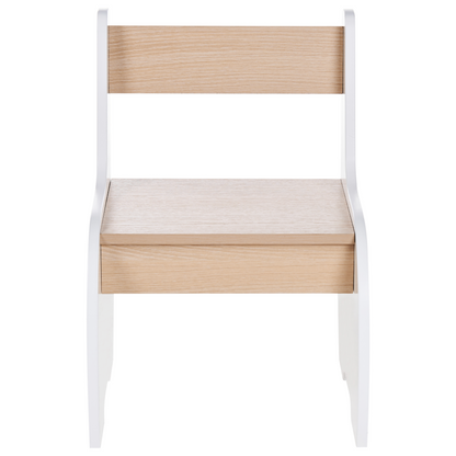 BrightNest Kids 2-Seater Table Set White Wood With Reversible Tabletop