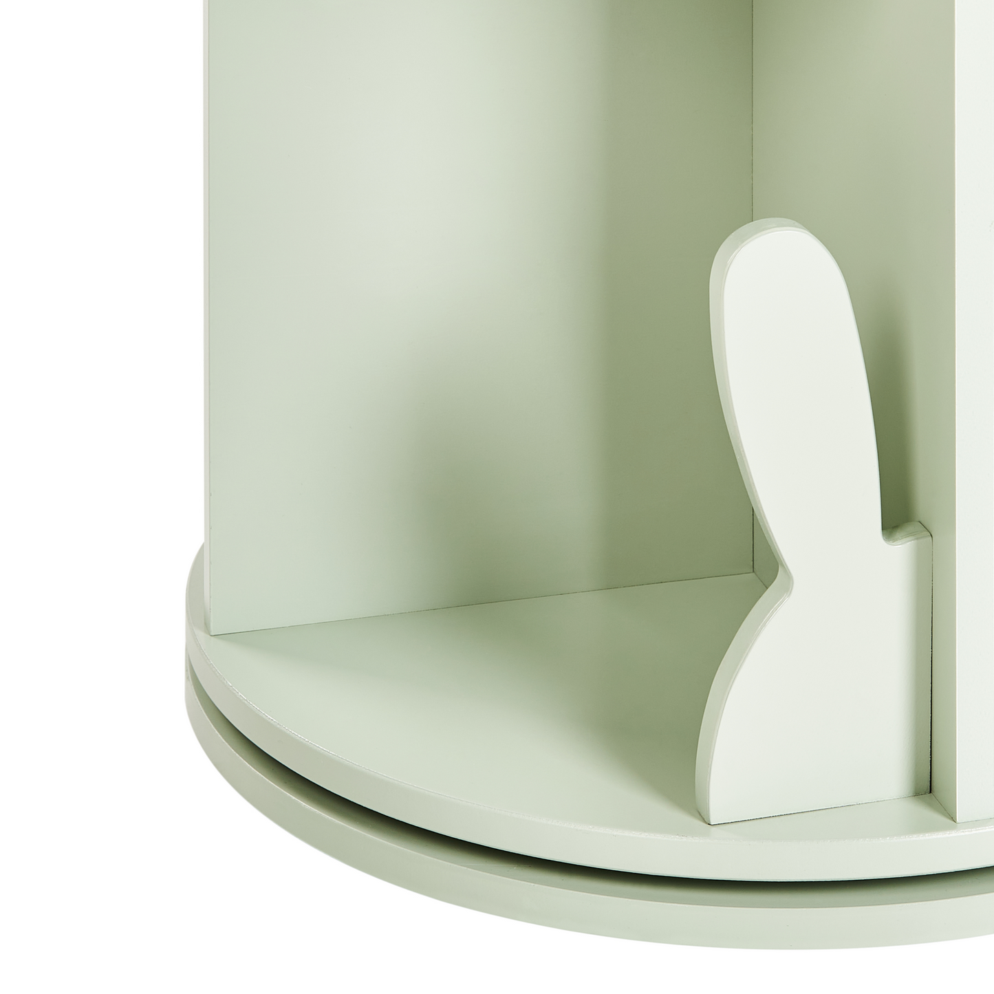 BunnyNest Rotating Bookshelf Light Green 3 Tier Bunny Motif