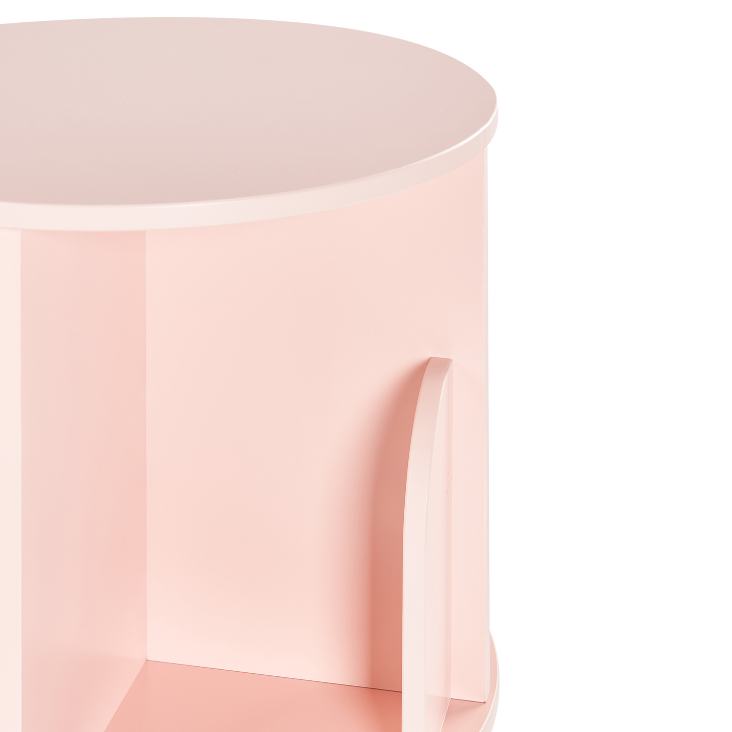 KinderNest Rotating Bookshelf Pastel Pink 3 Tier Bunny Motif