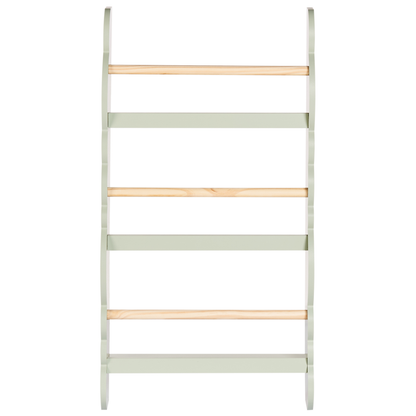 BrightNest Wall Bookshelf Light Green 3 Tier Pine Wood