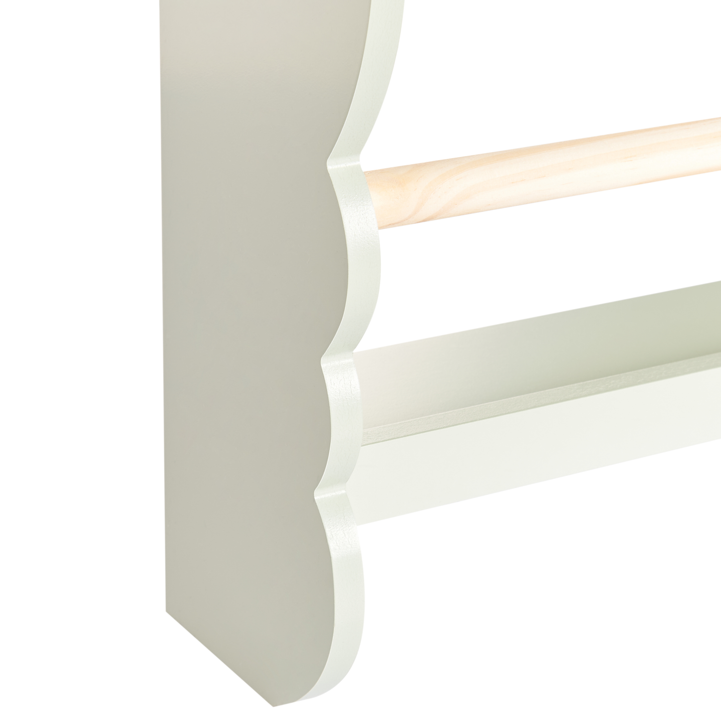 BrightNest Wall Bookshelf Light Green 3 Tier Pine Wood