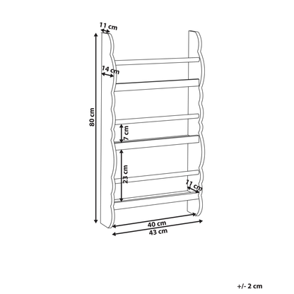 Everwood Wall Bookshelf White 3 Tier Pine Wood MDF For Kids Room Space Saving Design