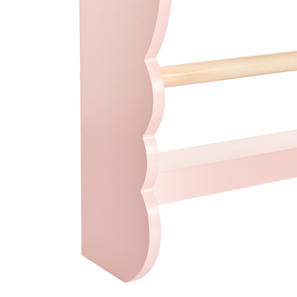 LittleNest Wall Bookshelf Pastel Pink 3 Tier Pine Wood MDF Kids Room