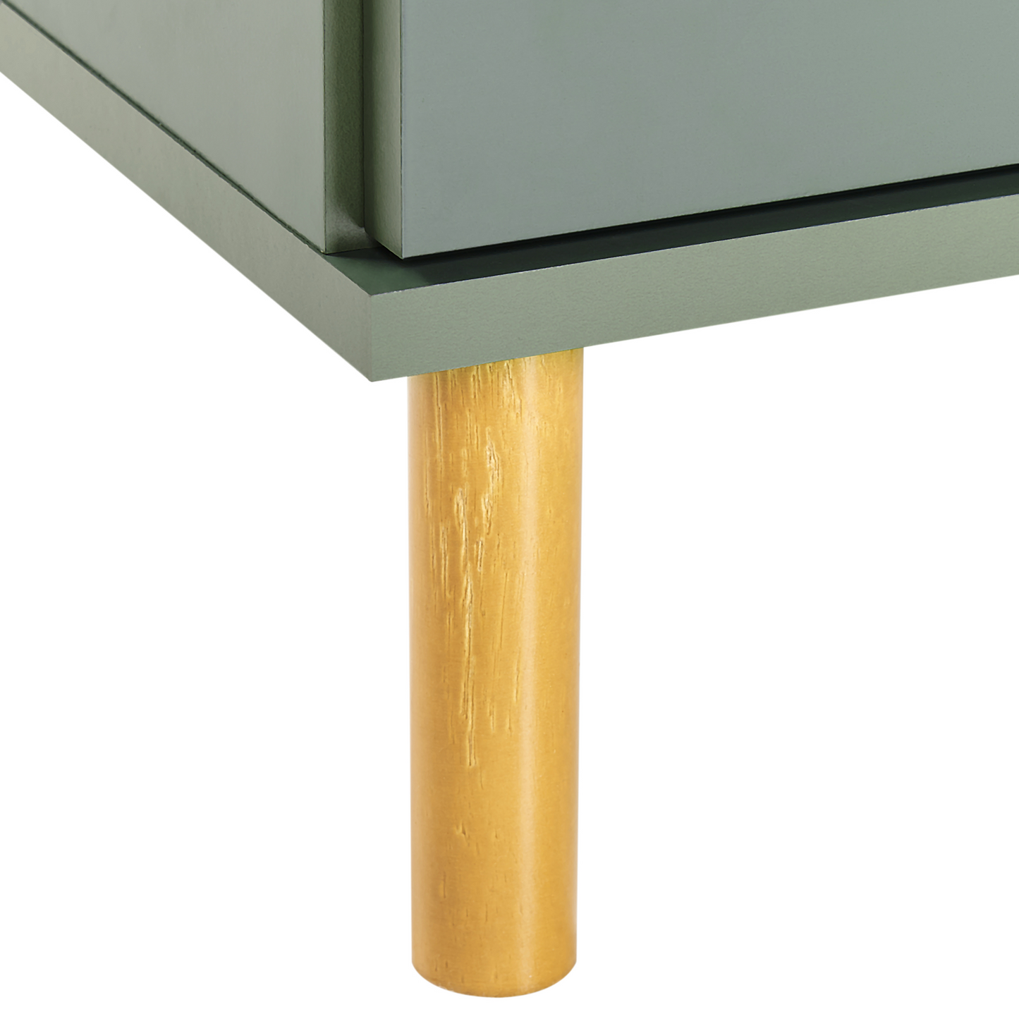 Elements Bedside Table Nightstand Green Gold 2 Drawers Retro Modern