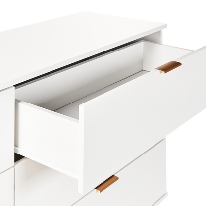 Home 6 Drawer Chest White Gold Accents With Solid Wood Legs