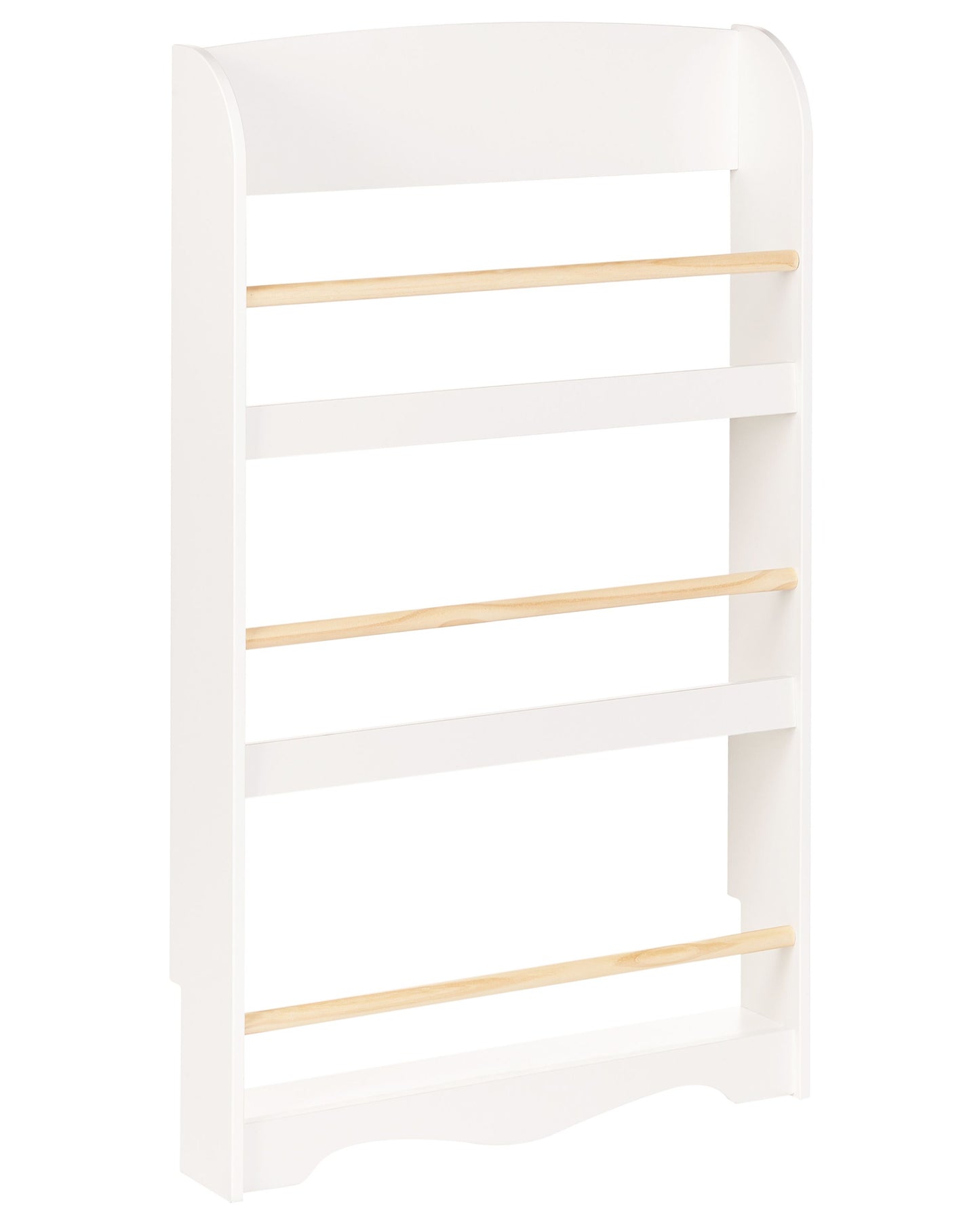BrandName White 3 Tier Wall Bookshelf Pine Wood MDF For Kids Room
