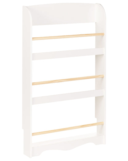 BrandName White 3 Tier Wall Bookshelf Pine Wood MDF For Kids Room