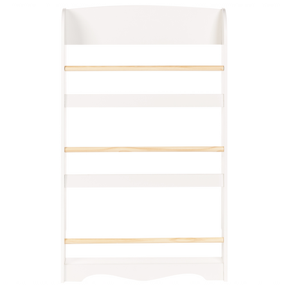 BrandName White 3 Tier Wall Bookshelf Pine Wood MDF For Kids Room