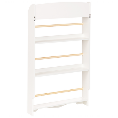 BrandName White 3 Tier Wall Bookshelf Pine Wood MDF For Kids Room