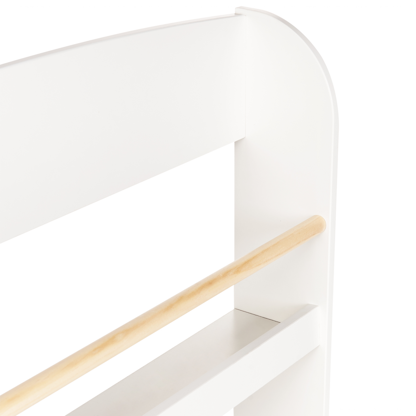 BrandName White 3 Tier Wall Bookshelf Pine Wood MDF For Kids Room
