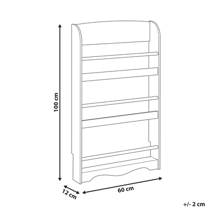 BrandName White 3 Tier Wall Bookshelf Pine Wood MDF For Kids Room