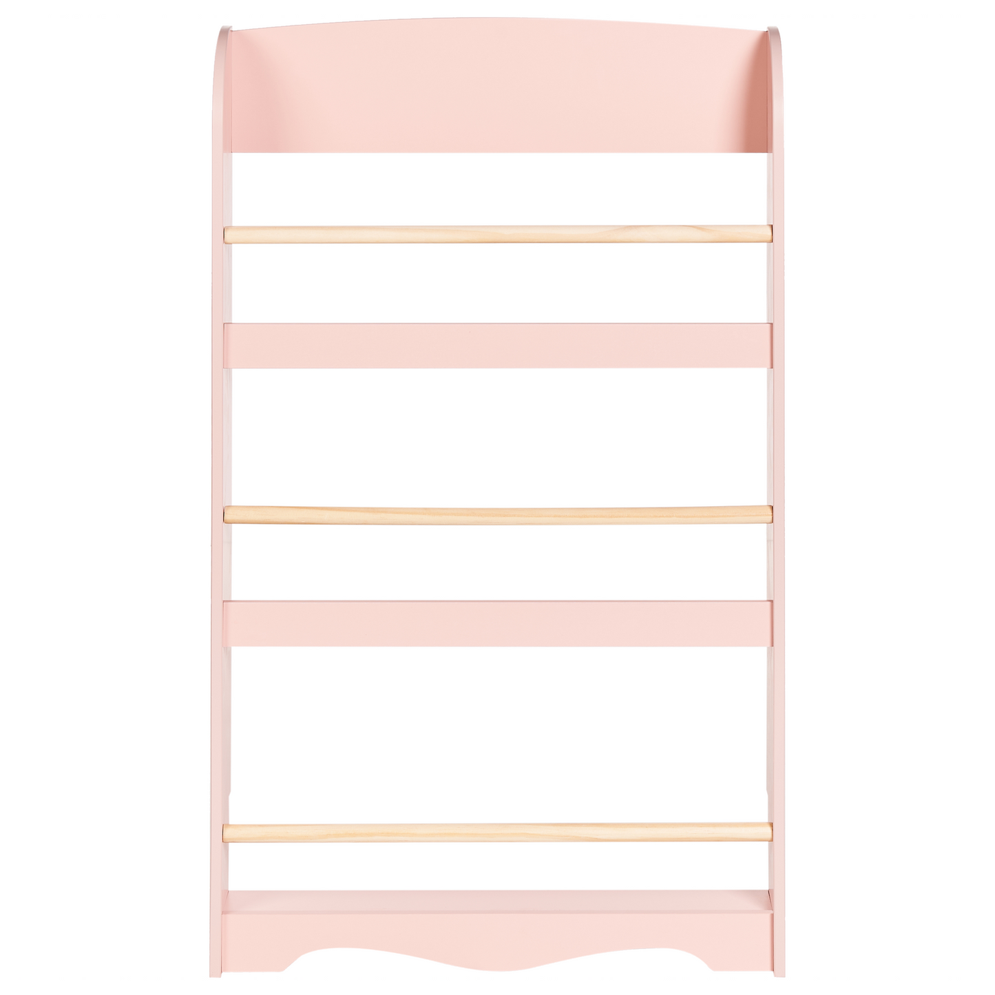 BrandNest Pastel Pink 3 Tier Wall Bookshelf Pine Wood MDF For Kids