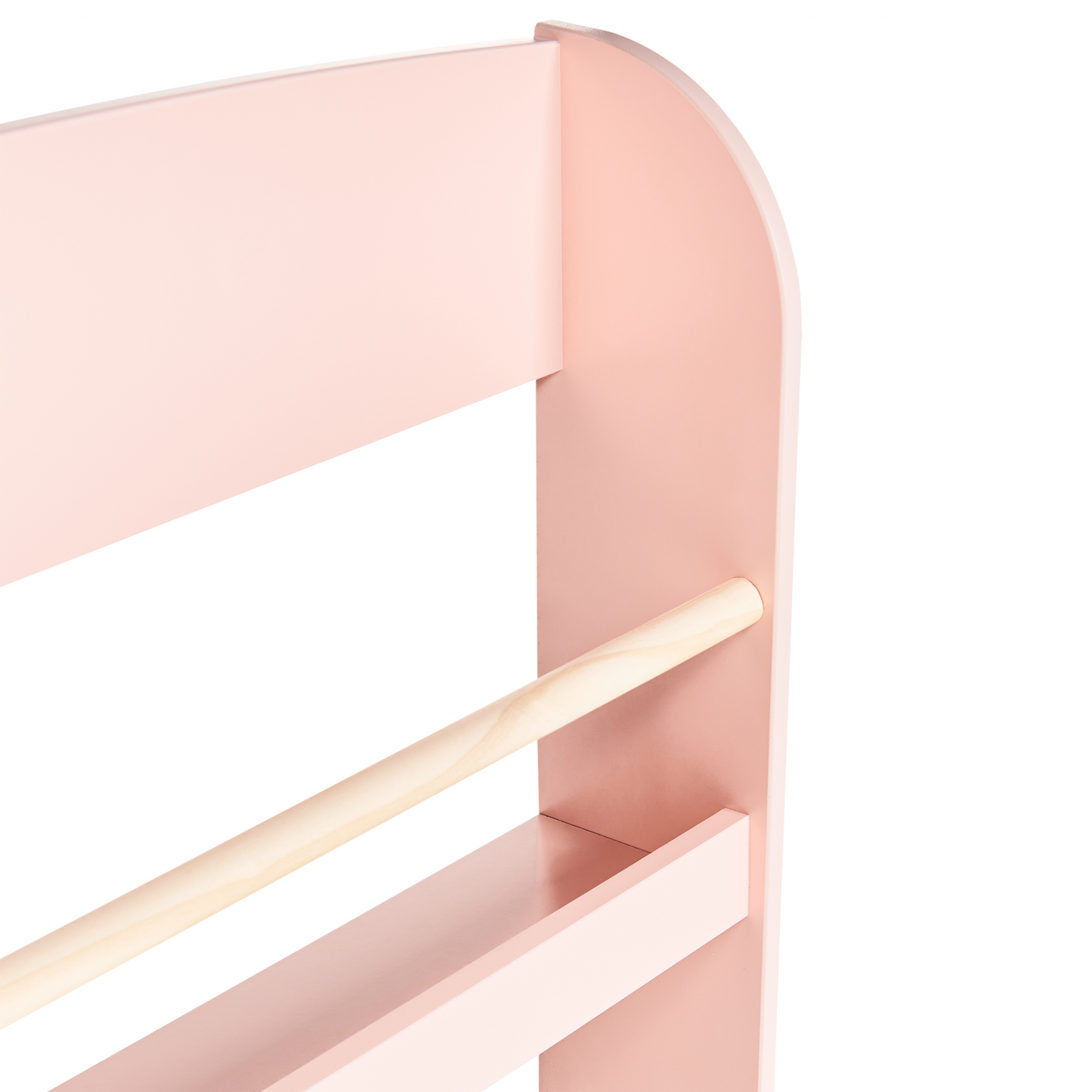 BrandNest Pastel Pink 3 Tier Wall Bookshelf Pine Wood MDF For Kids