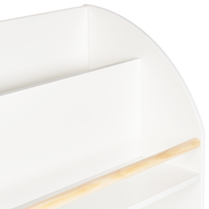 Aurora Kids 3 Tier Bookshelf White Pine Wood MDF Shelves
