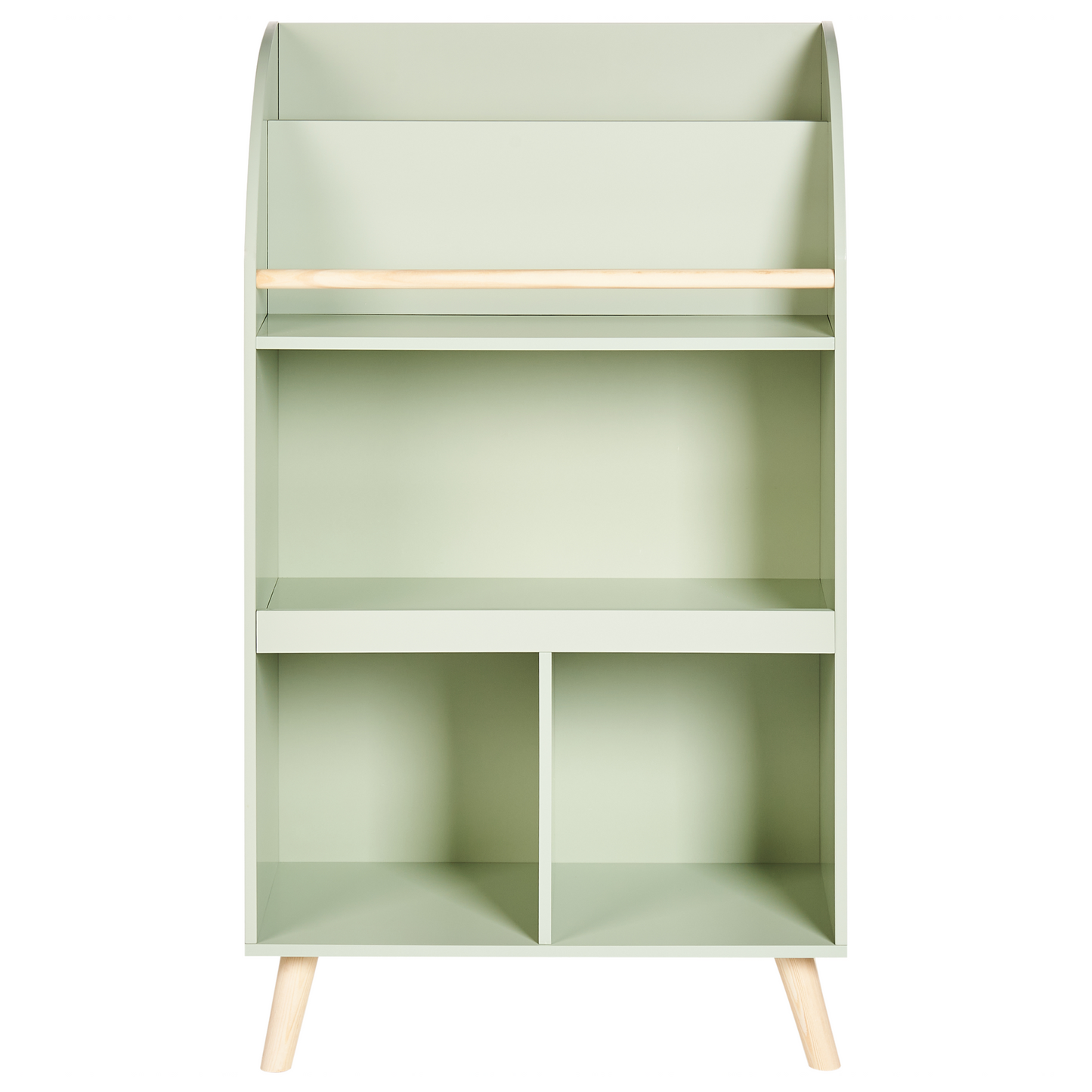Everwood Kids 3 Tier Bookshelf Light Green Pine Wood MDF