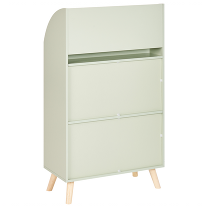 Everwood Kids 3 Tier Bookshelf Light Green Pine Wood MDF