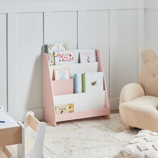 BrightNest 4 Tier Pastel Pink MDF Bookshelf