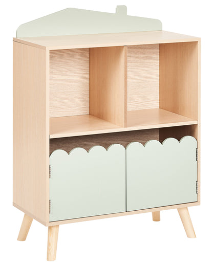 BrightNest 1 Tier Bookshelf With Storage In Light Brown Pine Wood