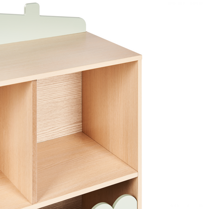 BrightNest 1 Tier Bookshelf With Storage In Light Brown Pine Wood