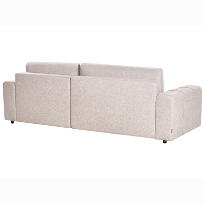 Living Three Corner Sofa Bed Left Handed With Storage In Light Brown Fabric