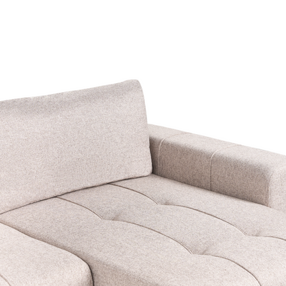 Living Three Corner Sofa Bed Left Handed With Storage In Light Brown Fabric